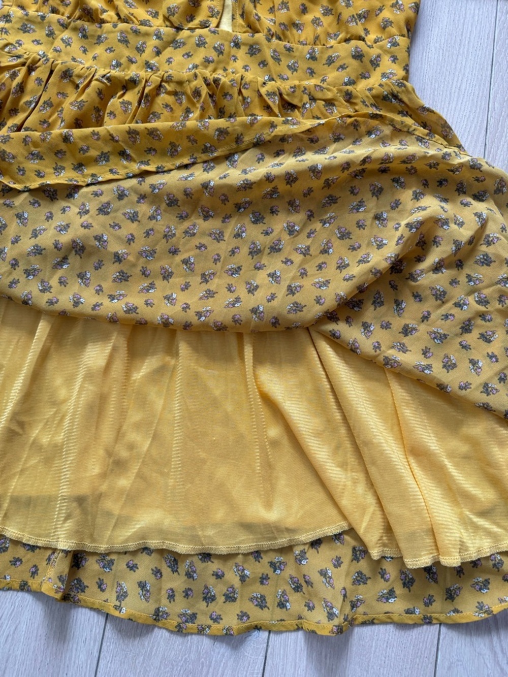 Cupshe Sunshine Floral Cutout Dress in Mustard Yellow Women’s Size Large - Picture 8 of 14